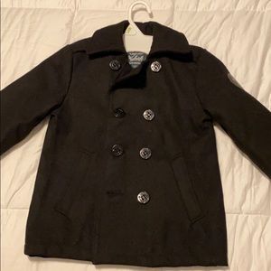 Boys black wool rich 3t wool pea coat